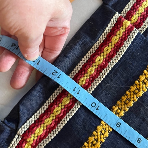 Nepalese handbag in Navy with multiple patterns. - Picture 7 of 12
